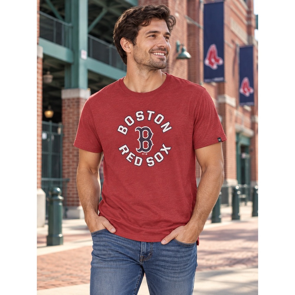 47 Brand Boston Red Sox T-Shirt Mens XL Red Heather Sporty Collegiate